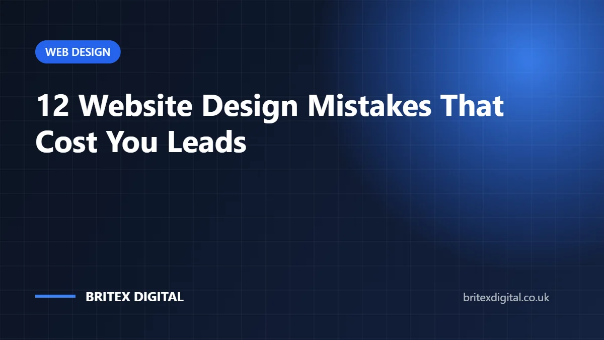 12 Website Design Mistakes That Cost UK Businesses Leads (and How to Fix Them)
